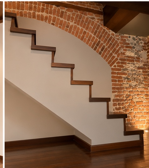 Scala interna valorizzata dall’arco in mattoni